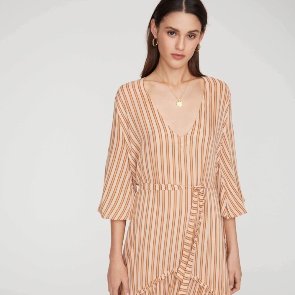 Matilda Peasant Dress - Almeria Stripe Pink